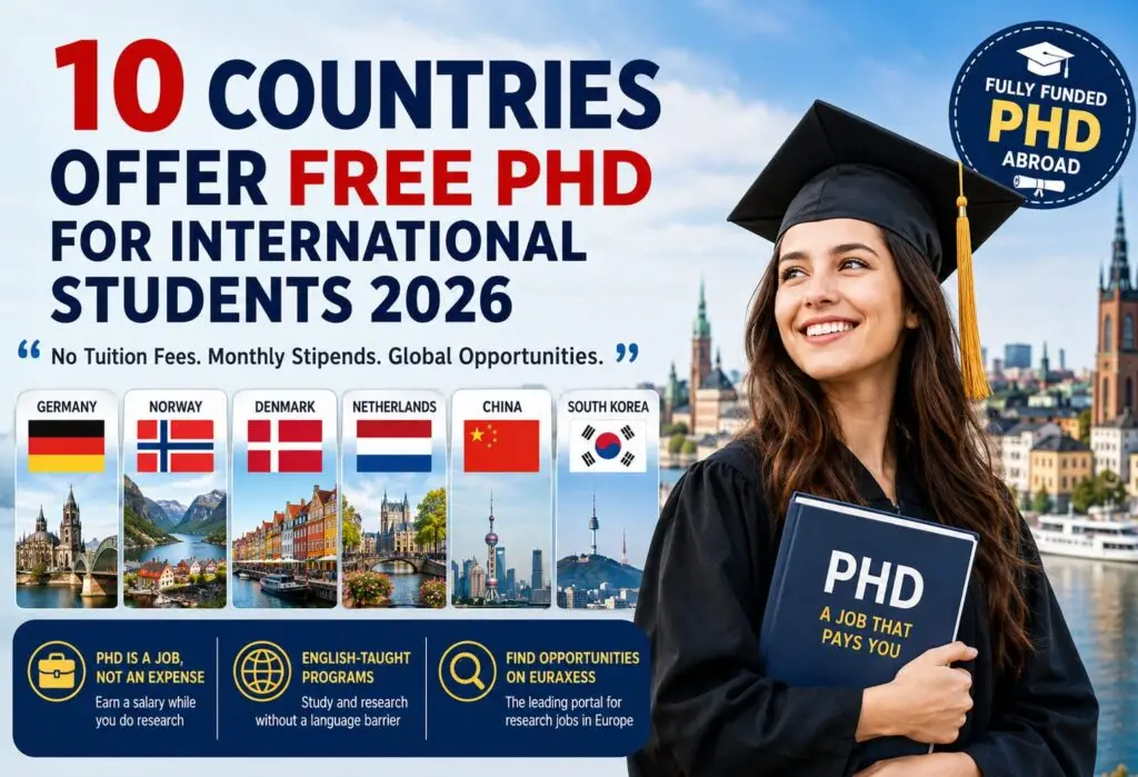 10 Countries Offer free PhD for international students 2026