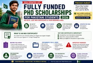 PhD scholarships for Pakistani students 2006