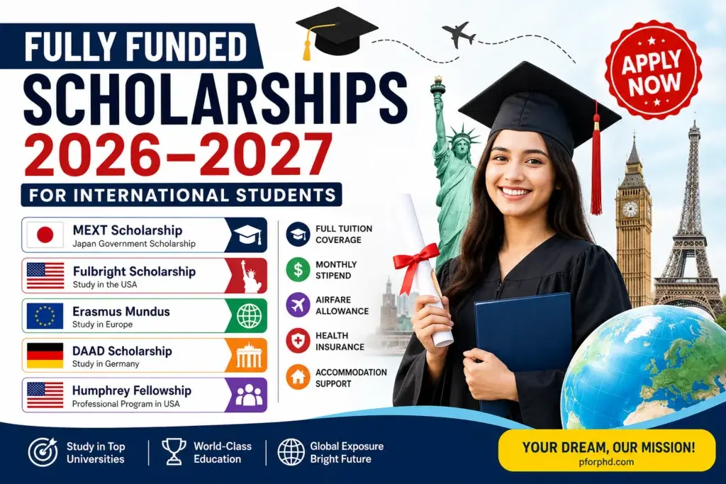 Fully Funded Scholarships 2026–2027 for International Students